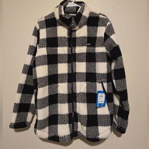 Columbia Black and White Checkered Fleece Jacket